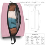 Shoe Bags for Travel Large Capacity Oxford Fabric Portable Shoe Bags (Pink / 16.5 × 9.8 Inches | 1-Pack)