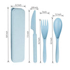 Reusable Travel Utensils Set with Case (1 Sets - Blue)