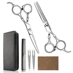 Hair Cutting Scissors Professional Home Haircutting Barber (Silver)
