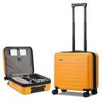 Expandable 16 Inch Carry On Luggage Airline Approved Small Suitcase (Orange / 16 Inch EXT)