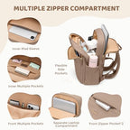 Hiking Travel Backpack for Women Casual Business Weekender Multilayer Laptop Bag (A-champagne Brown / 16 Inch)
