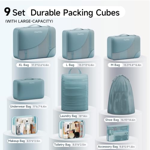Packing Cubes for Travel (15 Blue Gray)