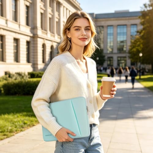RAINYEAR 15.6 Inch Laptop Sleeve Padded Case Cover with Pocket (15.6 inch / Mint Green)