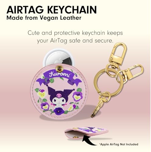 x Sanrio Keychain Case Compatible with Apple AirTag (Floral Kuromi)