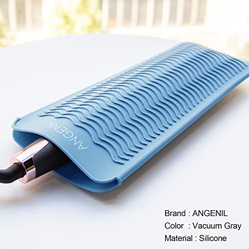 Heat Resistant Silicone Mat Pad Pouch For Travel Curling Iron Wand (Blue)