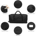 Collapsible Duffle Bag with Wheels 130 (Black)