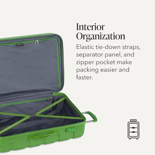 7366 Signature Hardside Expandable Luggage with Spinner Wheels (Checked-Large 27-Inch / Green)