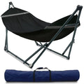 Portable Hammock Stand with Canvas Net (3. Black)