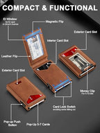 Wallet for Men RFID Wallet with Money Clip (Brown)