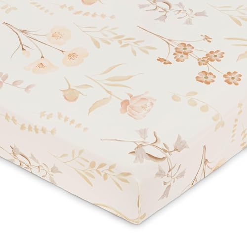 Violet Floral 100% Cotton Sateen Fitted Crib Sheet (Violet Floral)