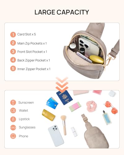 Crossbody Bags for Women Leather Cross Body Sling Bag for Woman Travel Cloud Grey (1-cloud Grey)