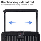 SOKOK Front Pocket Luggage Wide Handle with Spinner Wheels 24 Inch (Black)