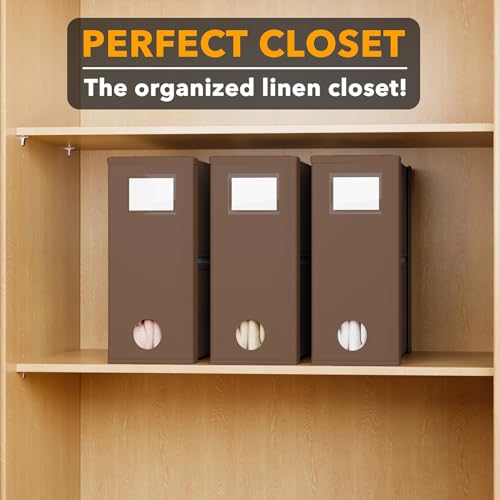 3 Pack Bed Sheet Organizers and Storage (3 Pack / Brown)