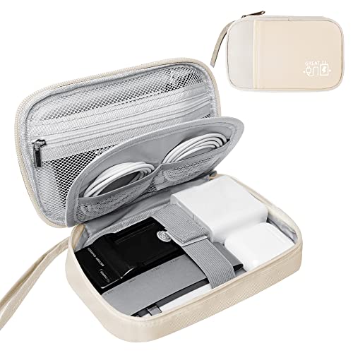 Portable Electronic Organizer Case (D-Double Beige S / Double Layer-S)