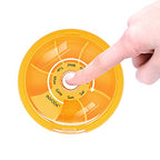 Weekly Pill Organizer 7 Compartment Rotating Pill Box for Daily (Orange+bag)