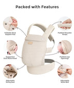 PureHug Baby Carrier (Air Mesh-Almond / Regular Fit (25"-50" Waist))