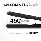 1.25 Inch Diamond Ceramic Flat Iron Hair Straightener (Black)