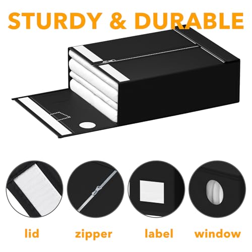 12 Pack Bed Sheet Organizers and Storage (12 Pack / Black)