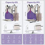 20L Small Hiking Backpack for Men Women Foldable Packable Back Pack Ultralight Hiking Daypack for Travel Camping Outdoor (Beige Purple / 20L)