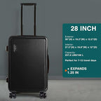 28 Inch Luggage with Spinner Wheels (Large 28-Inch Checked / Black)