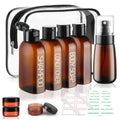 Travel Bottles for Toiletries 9PCS 3.4oz Plastic Squeeze Bottles (E-Brown)