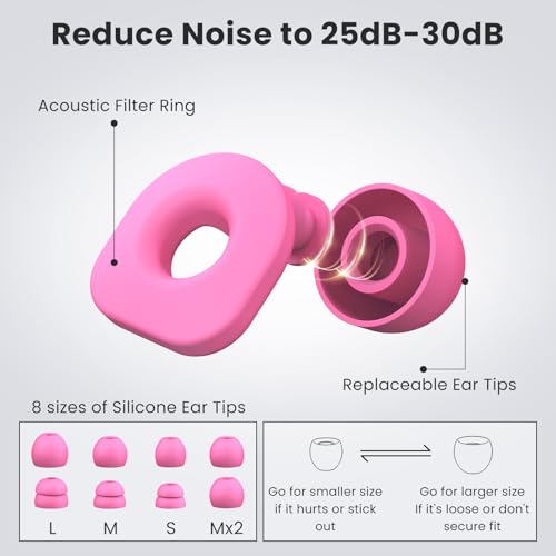 2 Pairs of Earplugs for Sleeping (Pink)