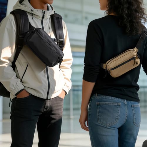 3.5L Sling Bag with RFID Blocking Crossbody Chest Pack for Men Women (Khaki / 3.5L)