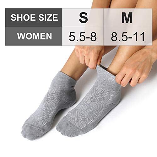 6 Pack Women's Ankle Socks with Cushion (Small / Grey)