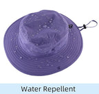 Outdoor Sun Hat for Women UPF 50+ Fishing Hiking Gardening Hat Breathable Mesh Cowboy Hat Summer Beach Hat Purple (Large / Purple)
