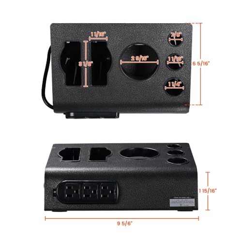 BYOOTIQUE 6 Hole Tabletop Blow Dryer & Hair Iron Holder Salon Stand Pack 2 (9.8x7.4x4.7 Inch (Pack of 2))