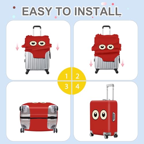 Funny Cartoon Eyes Luggage Cover (#1 / M(fits 24-26Inch suitcase))