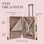 B Y Ulisse Checked Luggage with Spinner Wheels (Checked-medium / Pearl Pink)