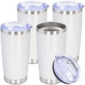 20oz Tumbler Stainless Steel Tumbler Coffee Tumbler with Lid White (White)