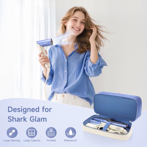 Travel Hair Dryer Case for Shark Glam (Periwinkle & Buttercream)
