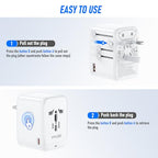 YLEE Travel Plug Adapter (White)
