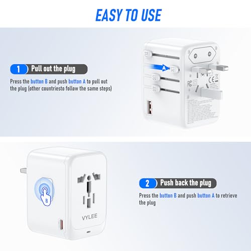 YLEE Travel Plug Adapter (White)