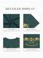 Fall Leaf Shirts 1779 Autumn Festival Short Sleeve Tee Tops (Small / Darkgreen)