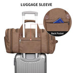 Canvas Duffle Bag for Men Expandable Convertible Travel Gym Duffel (Brown)