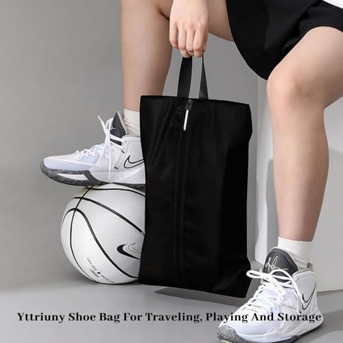 Shoe Bag for Travel (Black-hei / 16.5 × 9.8 Inches | 2-Pack)