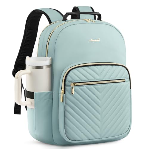 Laptop Backpack Purse for Women (Light Green / 15.6-Inch)