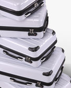 Luggage Set Lightweight and Durable Hardshell (white grid new / 5-Piece Set)