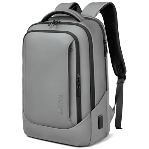Laptop Backpack for Men for 15.6 Inch Computer Bag with USB A&C Charger (Grey / 15.6 inch)