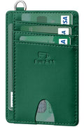 Slim Minimalist Wallet RFID Credit Card Holder for Men (small / Sap Green)