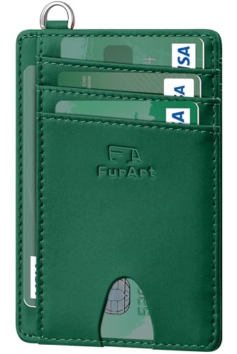 Slim Minimalist Wallet RFID Credit Card Holder for Men (small / Sap Green)