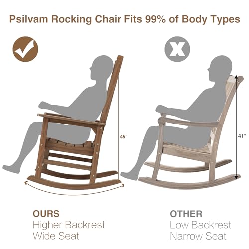 Outdoor Rocking Chair Set of 2 (Dark Brown / 2 pack)