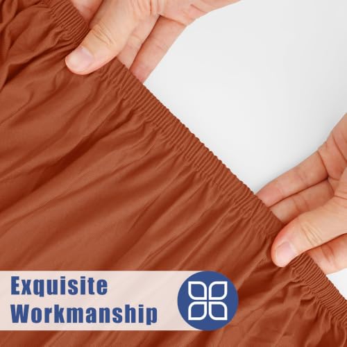 2 Pack Rectangle Spandex Fitted Table Cloth (Terracotta / 96" x 30" (Rectangular))