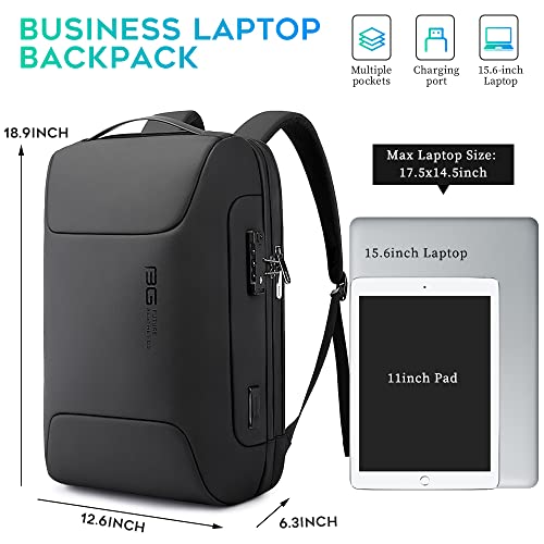 Anti Theft Business Backpack Fits 15.6 Inch Laptop (Black)
