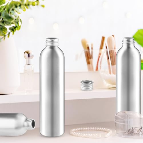 8 Pcs 300ml 10oz Aluminum Bottle Refillable Liquid Container Aluminum Vial Bottles with Screw Cap for Cosmetic Toiletries (10 fl oz)