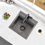 Drop In Bar Sink Black (15"L x 15"W x 10"D / Black)