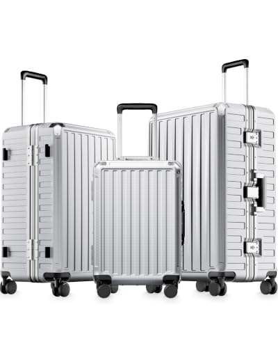3 Piece Zipperless Luggage Set (Silver Ivory / 3 Piece Set (20/24/28))
